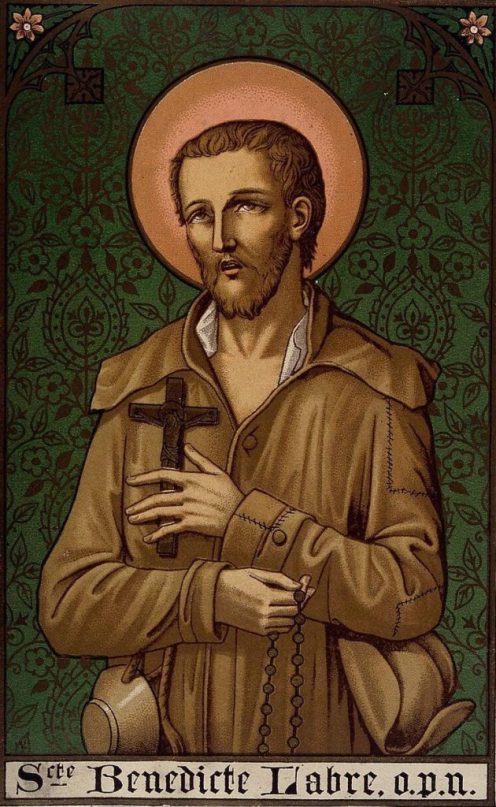 Saint_Benedict_Joseph_Labre._Colour_lithograph._Wellcome_V0031693-630x1024